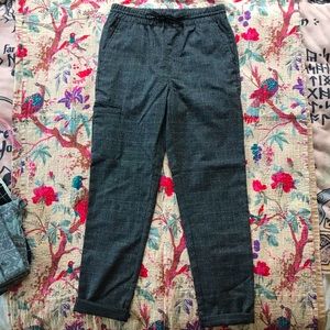 Comfy plaid pants with elastic waist